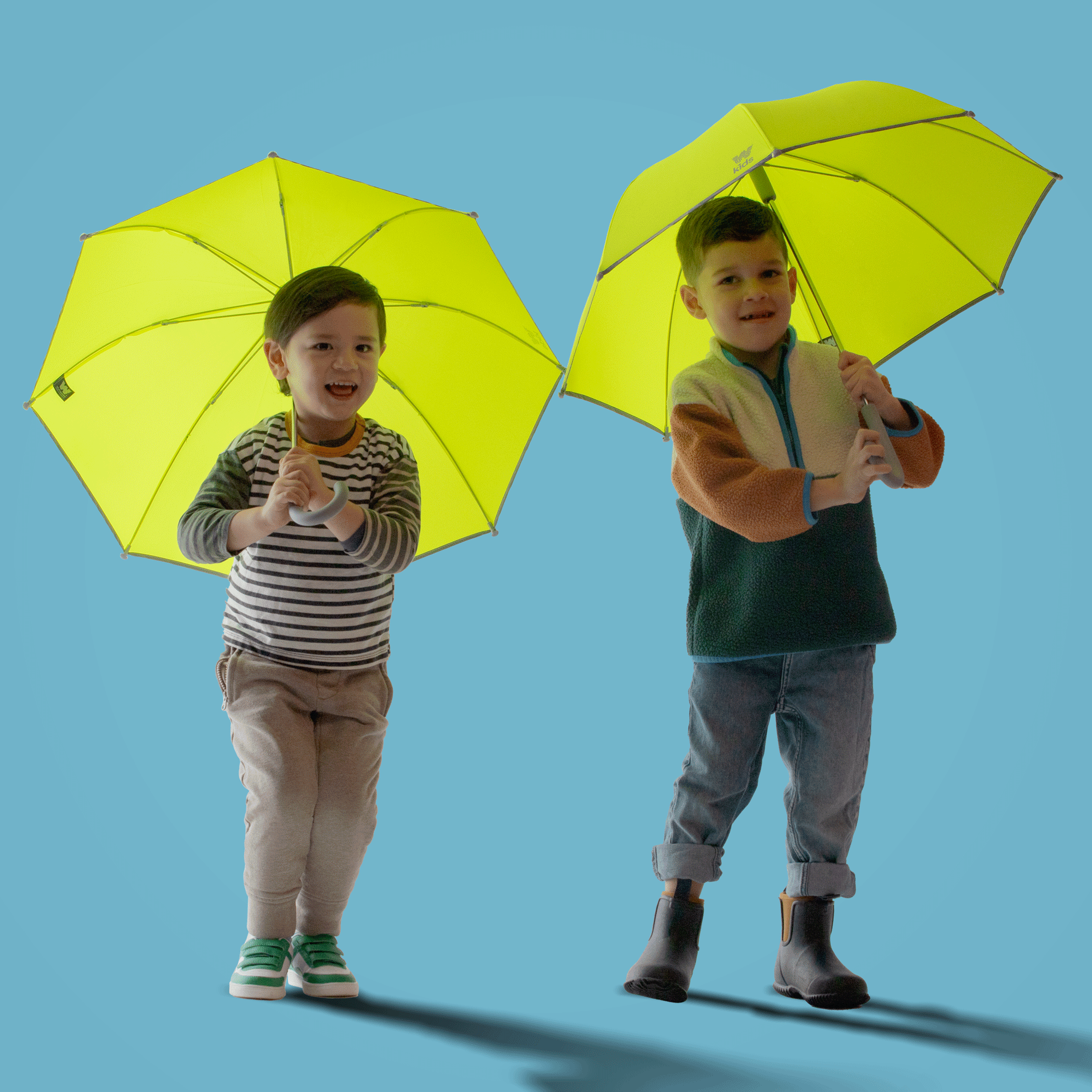 kids neon yellow umbrella flashing reflective gif